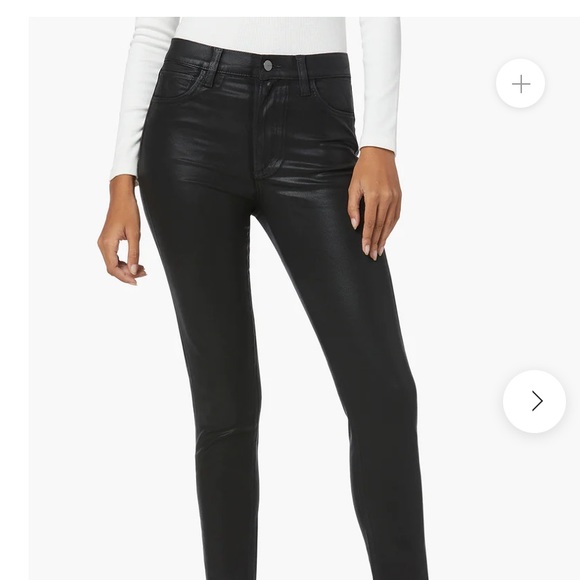 Joe's Coated Denim High Rise Ankle Skinny Jeans Charlie Black Sz 31 - Picture 3 of 12
